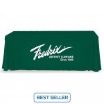 Green Table Throw 1 Color Logo Print 6 ft. or 8ft. ( 3-sided or 4-sided option)